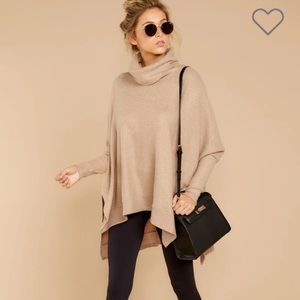Last to Love Taupe Cowl Neck Sweater